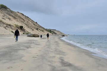 A family at seaside in Gironde-France