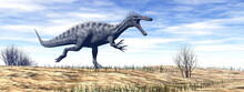 Suchomimus Dinosaur In The Desert - 3D Render