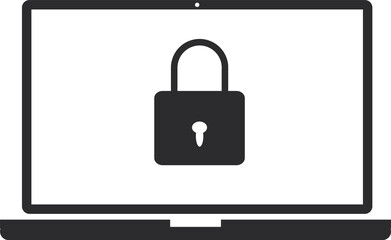 Poster - security laptop on white background. protection sign. flat style.