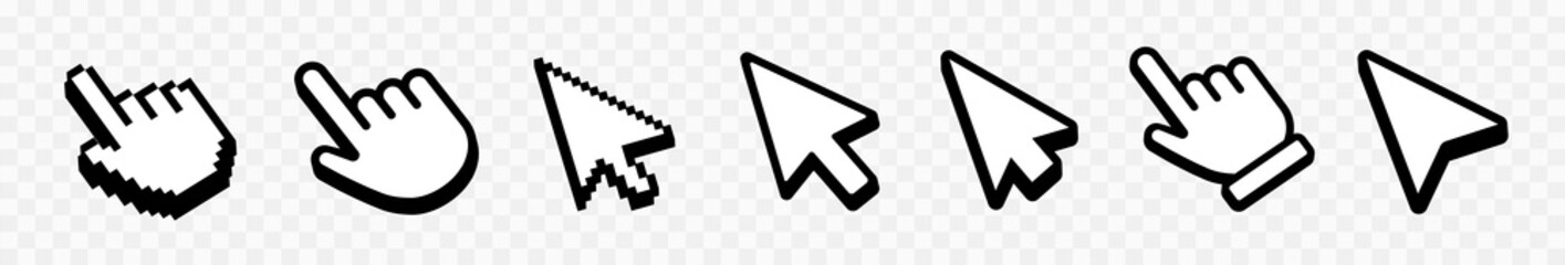 Poster - vector hand cursors icons click set