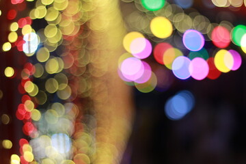 Wall Mural - Blur bokeh light bokeh abstract light background Blurred background. with color and bright on a New year Event.