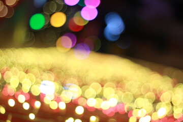 Wall Mural - Blur bokeh light bokeh abstract light background Blurred background. with color and bright on a New year Event.