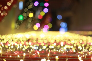 Wall Mural - Blur bokeh light bokeh abstract light background Blurred background. with color and bright on a New year Event.