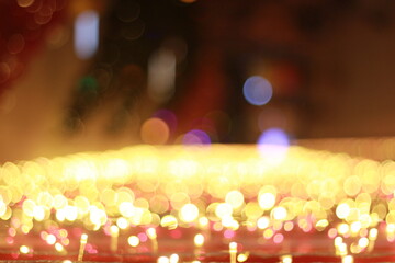 Wall Mural - Blur bokeh light bokeh abstract light background Blurred background. with color and bright on a New year Event.