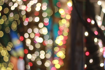 Wall Mural - Blur bokeh light bokeh abstract light background Blurred background. with color and bright on a New year Event.