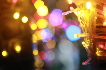 Wall Mural - Blur bokeh light bokeh abstract light background Blurred background. with color and bright on a New year Event.