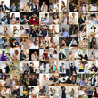 © master1305 - Collage made of portraits of multiethnic people, businessmen at office area, indoors. Business, education, teamwork, work, finance, tech concept.