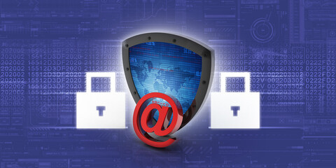 Poster - 3d rendering spam shield concept
