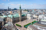 Fototapeta Nowy Jork - Elevated view of Hamburg city in summer