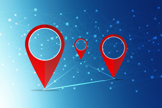 2d rendering Red map pointer
