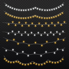 Wall Mural - christmas glowing light garland, led neon lamp.