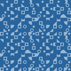 Poster - Blue mosaic texture. A pattern with a uniform background and lighter parts of the geometric plan.