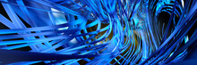 Abstract 3d Rendering Of Chaotic Structure. Sci-fi Technology Background.
