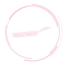 The Pan Symbol Filled With Pink Dots. Pointillism Style. Vector Illustration On White Background