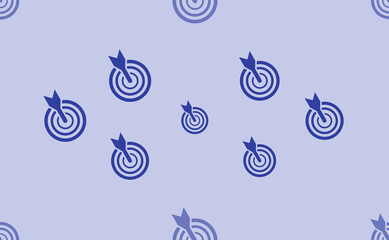 Poster - Seamless pattern of large isolated blue goal symbols. The pattern is divided by a line of elements of lighter tones. Vector illustration on light blue background