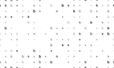 Poster - Seamless background pattern of evenly spaced black goal symbols of different sizes and opacity. Vector illustration on white background
