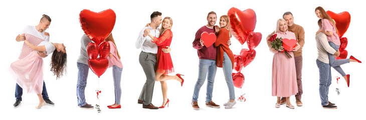 Sticker - Dancing young couple on white background