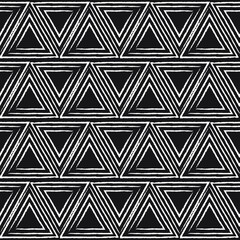 Triangle Africa seamless pattern, white chalk style background. Vector illustration. 