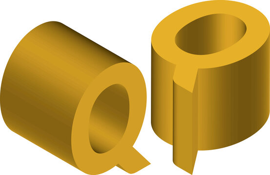 Isometric letter Q. Template for creating logos, emblems, monograms