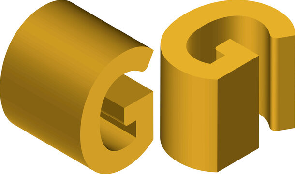 Isometric letter G. Template for creating logos, emblems, monograms