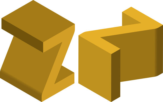 Isometric letter Z. Template for creating logos, emblems, monograms