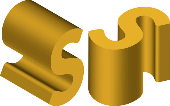 Isometric letter S. Template for creating logos, emblems, monograms