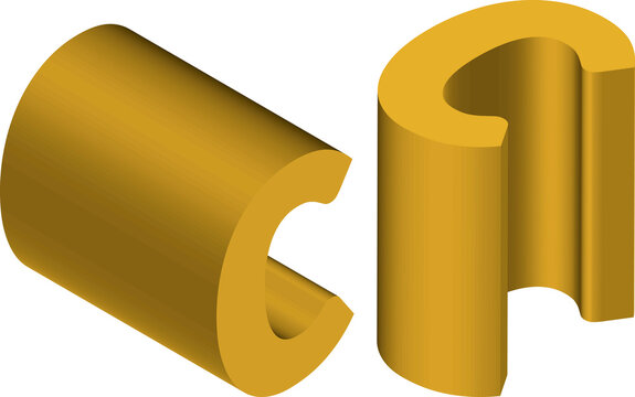 Isometric letter c. Template for creating logos, emblems, monograms