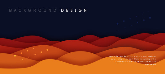 Orange waves background vector. Fluid gradient shapes composition. Futuristic design posters. Trendy.