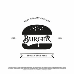 Wall Mural - Vintage burger logo design vector