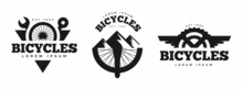 Hand Draw Bicycle Badge Vector Collection Set