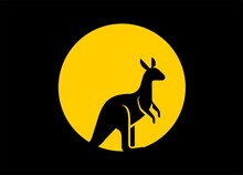 Silhouette Kangaroo Logo
