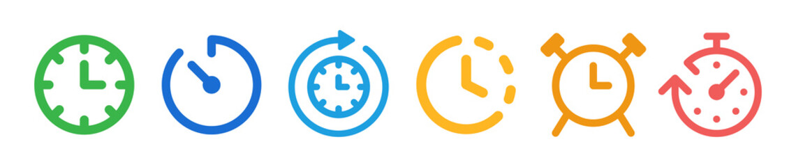 Leinwandbilder - Stopwatch symbol. Countdown timer icon vector illustration. Time clock icons set.