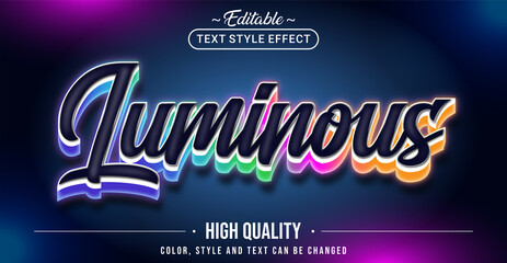 Aufkleber - Editable text style effect - Luminous text style theme.