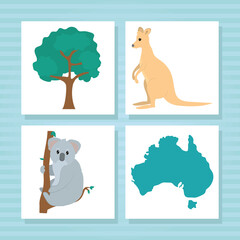 Canvas Print - australia animals set