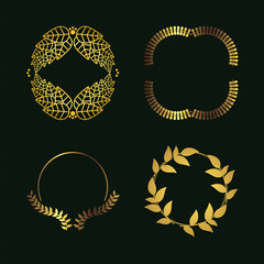 four laurel wreaths