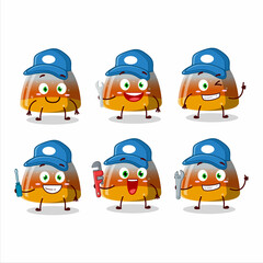 Canvas Print - mechanic gummy corn cute mascot character with pliers