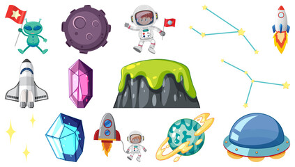 Wall Mural - Set of isolated fantasy space objects