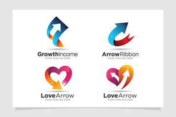 Sticker - Set of financial arrow logo design