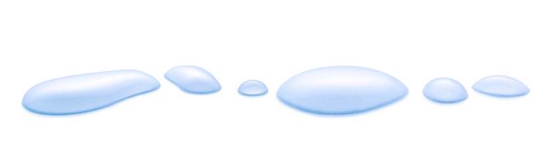 Wall Mural - Real image, Spilled water drop on the floor isolated with clipping path on white background.