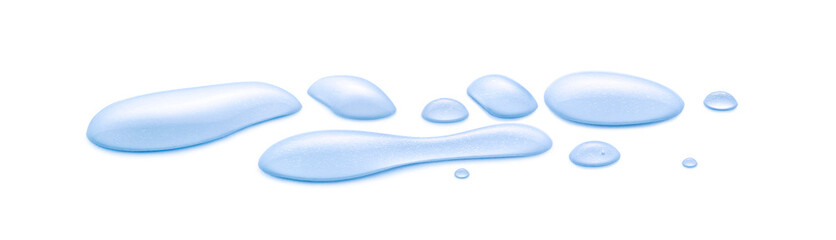 Wall Mural - Real image, Spilled water drop on the floor isolated with clipping path on white background.