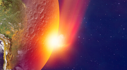 Aufkleber - Attack of the asteroid (meteor) on the Earth 