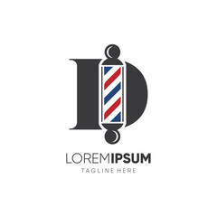 Wall Mural - Letter D Barber Pole Logo Design Vector Icon Graphic Emblem Illustration