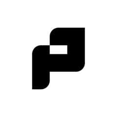 Poster - Letter P logo. Icon design. Template elements. Geometric abstract logos