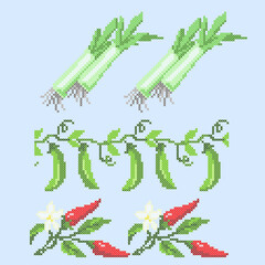 Wall Mural - cross stitch vegetables