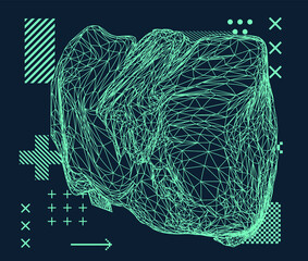 Fototapete - Abstract futuristic background with polygonal grid. Vector illustration.