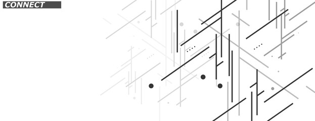 Poster - Minimal dynamic design. Connection lines background Vector graphics. Modern abstract banner. Texture technology layout