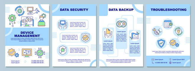 computer services brochure template. troubleshooting. booklet print design with linear icons. vector