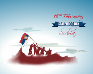 vector illustration for statehood day Serbia.