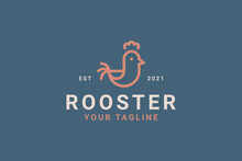 Rooster Minimalist Shape Concept Template Logo Badge.