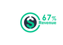 67% Revenue Design Vector Image